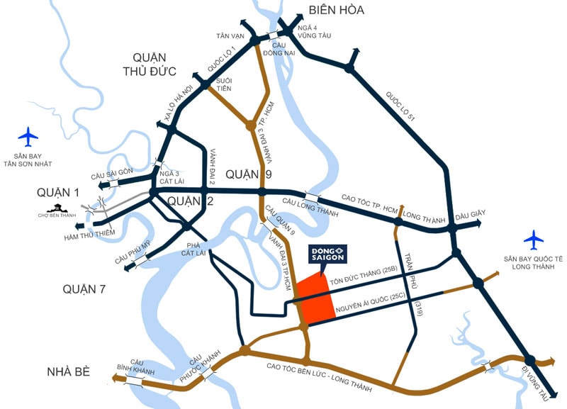 Bản đồ quy hoạch khu đô thị Đông Sài Gòn